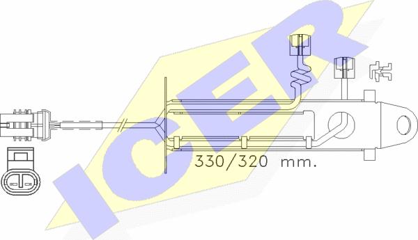 Icer 610361 E C - Contact d'avertissement, usure des plaquettes de frein cwaw.fr