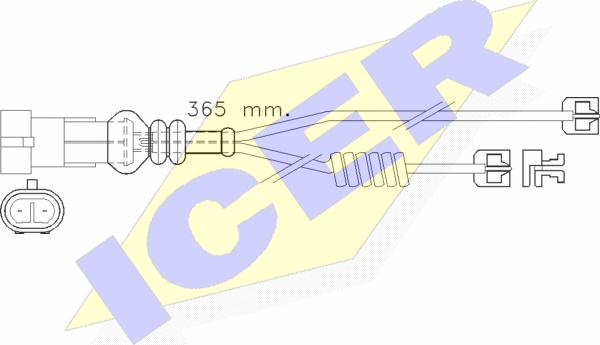 Icer 610301 E C - Contact d'avertissement, usure des plaquettes de frein cwaw.fr