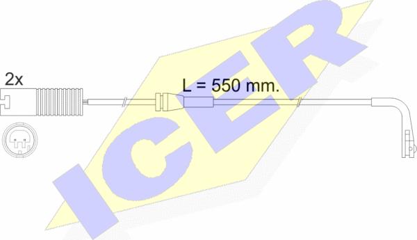 Icer 610388 E C - Contact d'avertissement, usure des plaquettes de frein cwaw.fr