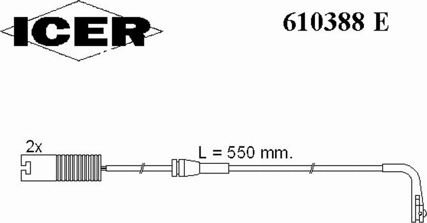 Icer 610388 E - Contact d'avertissement, usure des plaquettes de frein cwaw.fr