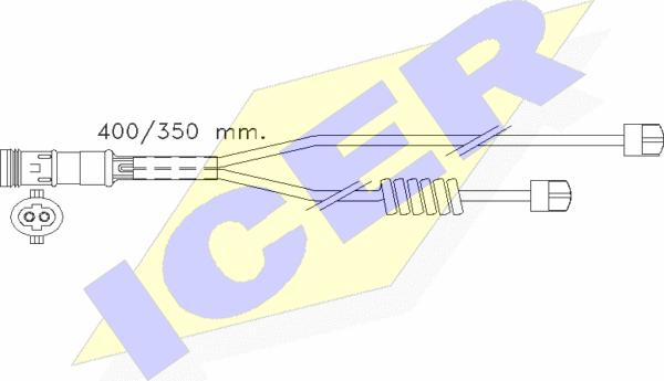 Icer 610338 E C - Contact d'avertissement, usure des plaquettes de frein cwaw.fr