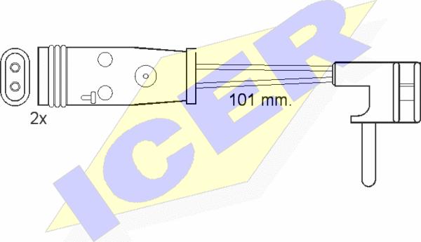 Icer 610332 E C - Contact d'avertissement, usure des plaquettes de frein cwaw.fr