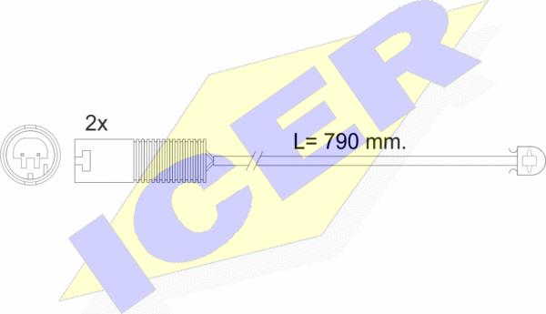 Icer 610240 E C - Contact d'avertissement, usure des plaquettes de frein cwaw.fr