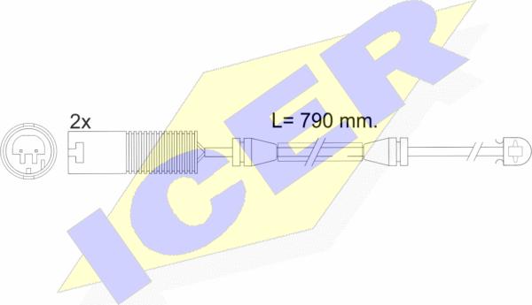 Icer 610242 E C - Contact d'avertissement, usure des plaquettes de frein cwaw.fr