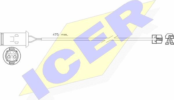 Icer 610255 E C - Contact d'avertissement, usure des plaquettes de frein cwaw.fr