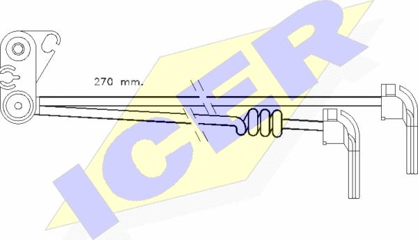 Icer 610280 E C - Contact d'avertissement, usure des plaquettes de frein cwaw.fr