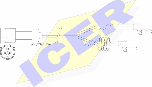 Icer 610234 E C - Contact d'avertissement, usure des plaquettes de frein cwaw.fr