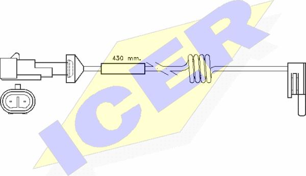 Icer 610235 E C - Contact d'avertissement, usure des plaquettes de frein cwaw.fr