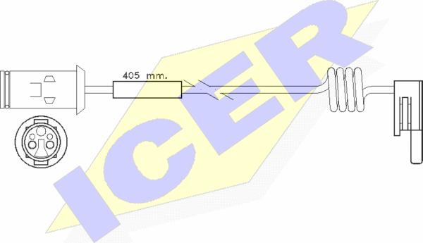 Icer 610236 E C - Contact d'avertissement, usure des plaquettes de frein cwaw.fr