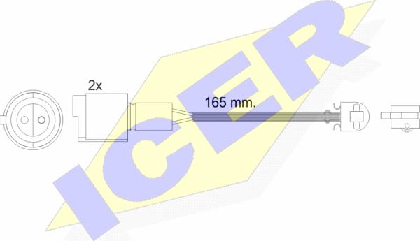 Icer 610238 E C - Contact d'avertissement, usure des plaquettes de frein cwaw.fr