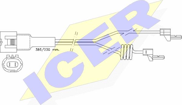 Icer 610233 E C - Contact d'avertissement, usure des plaquettes de frein cwaw.fr