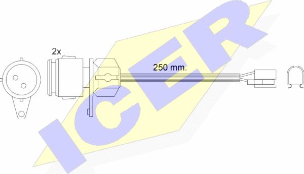 Icer 610237 E C - Contact d'avertissement, usure des plaquettes de frein cwaw.fr