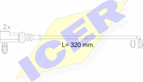 Icer 610223 E C - Contact d'avertissement, usure des plaquettes de frein cwaw.fr