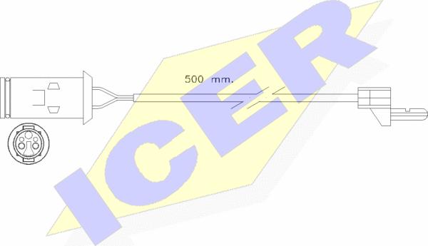 Icer 610222 E C - Contact d'avertissement, usure des plaquettes de frein cwaw.fr