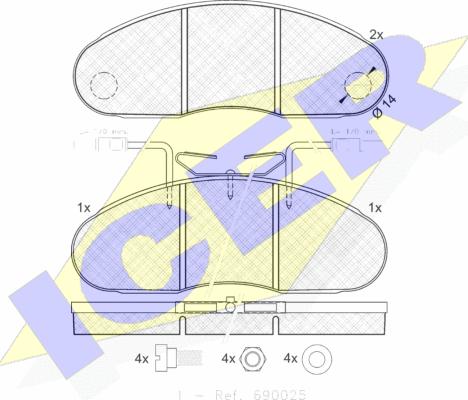 Icer 140994 - Kit de plaquettes de frein, frein à disque cwaw.fr