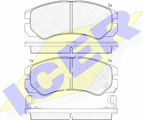 Icer 140990 - Kit de plaquettes de frein, frein à disque cwaw.fr