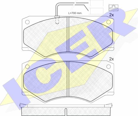 Icer 140964 - Kit de plaquettes de frein, frein à disque cwaw.fr