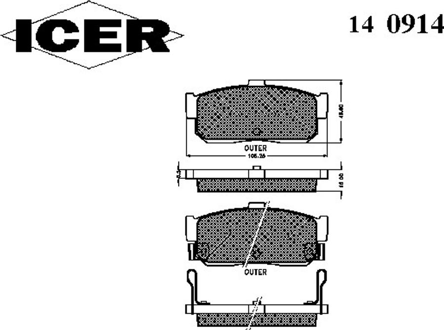 Icer 140914 - Kit de plaquettes de frein, frein à disque cwaw.fr