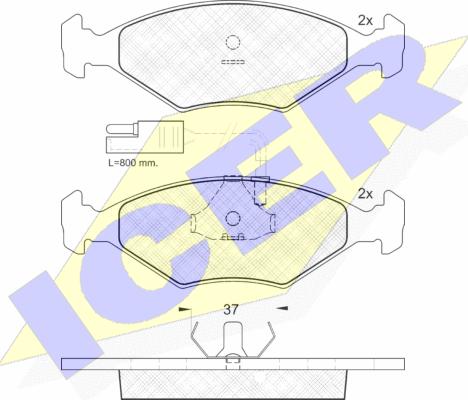 Icer 140927 - Kit de plaquettes de frein, frein à disque cwaw.fr