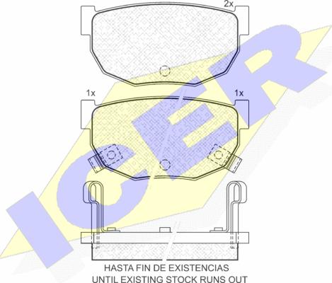 Icer 140444 - Kit de plaquettes de frein, frein à disque cwaw.fr