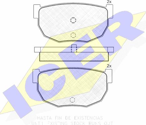 Icer 140445 - Kit de plaquettes de frein, frein à disque cwaw.fr