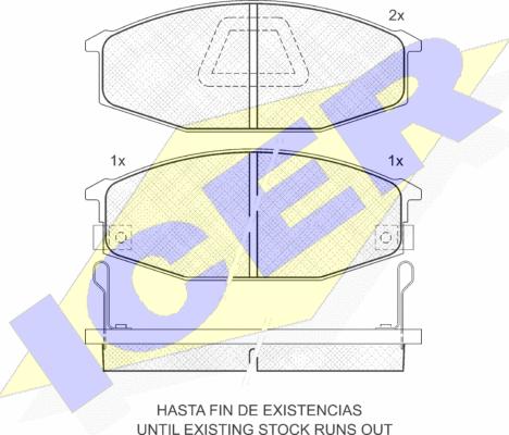 Icer 140443 - Kit de plaquettes de frein, frein à disque cwaw.fr