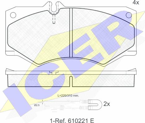 Icer 140405-113 - Kit de plaquettes de frein, frein à disque cwaw.fr