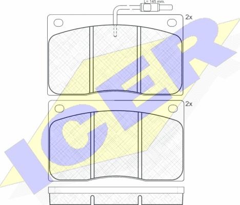 Icer 140544 - Kit de plaquettes de frein, frein à disque cwaw.fr