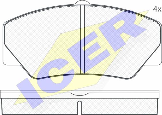 Icer 140542 - Kit de plaquettes de frein, frein à disque cwaw.fr