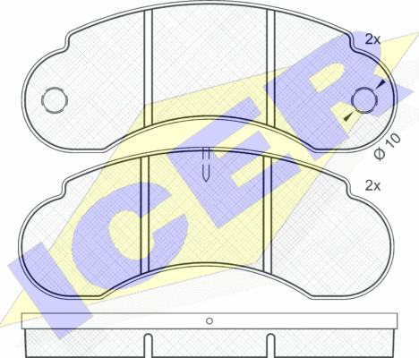 Icer 140559 - Kit de plaquettes de frein, frein à disque cwaw.fr