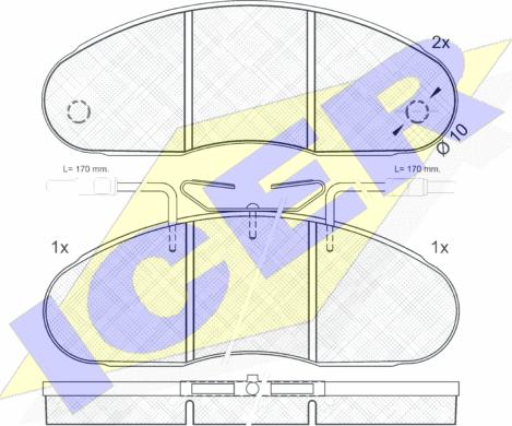 Icer 140560 - Kit de plaquettes de frein, frein à disque cwaw.fr