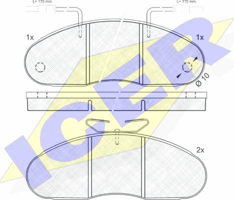 Icer 140561 - Kit de plaquettes de frein, frein à disque cwaw.fr