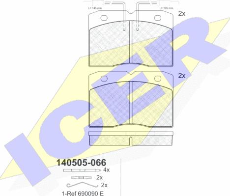 Icer 140505 - Kit de plaquettes de frein, frein à disque cwaw.fr