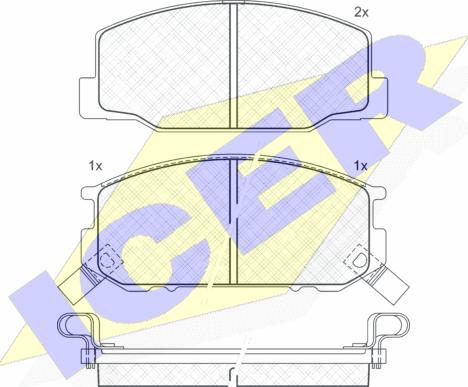 Icer 140501 - Kit de plaquettes de frein, frein à disque cwaw.fr