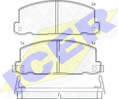 Icer 140610 - Kit de plaquettes de frein, frein à disque cwaw.fr