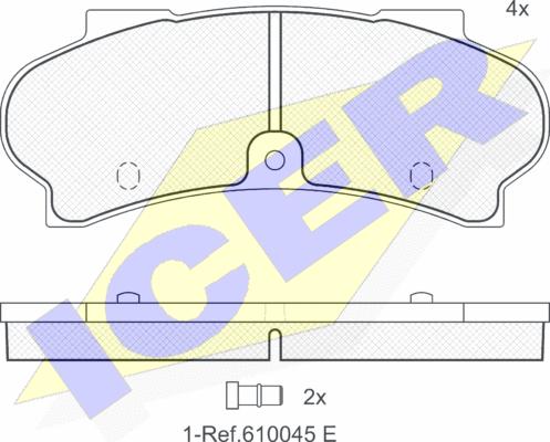 Icer 140187 - Kit de plaquettes de frein, frein à disque cwaw.fr