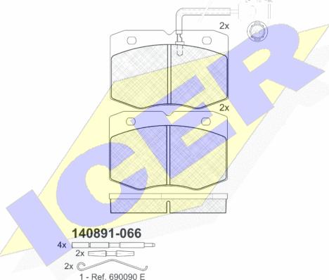 Icer 140891 - Kit de plaquettes de frein, frein à disque cwaw.fr