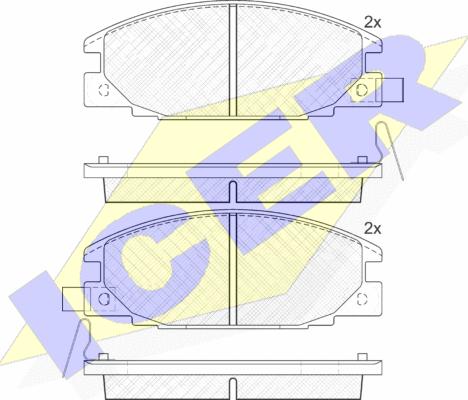 Icer 140854 - Kit de plaquettes de frein, frein à disque cwaw.fr