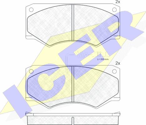 Icer 140814 - Kit de plaquettes de frein, frein à disque cwaw.fr