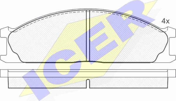 Icer 140884 - Kit de plaquettes de frein, frein à disque cwaw.fr