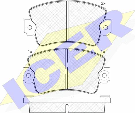 Icer 140365 - Kit de plaquettes de frein, frein à disque cwaw.fr