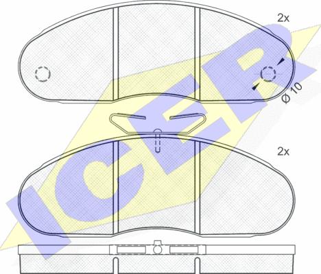 Icer 140316 - Kit de plaquettes de frein, frein à disque cwaw.fr