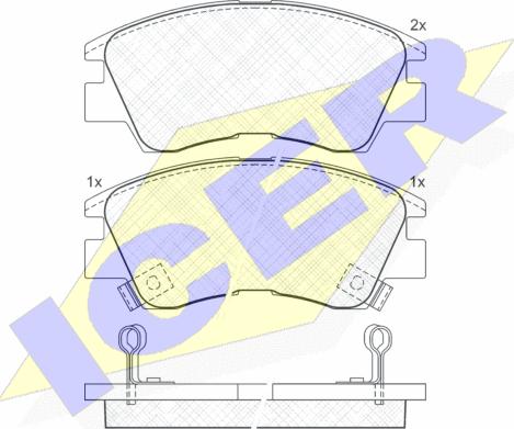 Icer 140701 - Kit de plaquettes de frein, frein à disque cwaw.fr