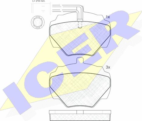 Icer 140702 - Kit de plaquettes de frein, frein à disque cwaw.fr