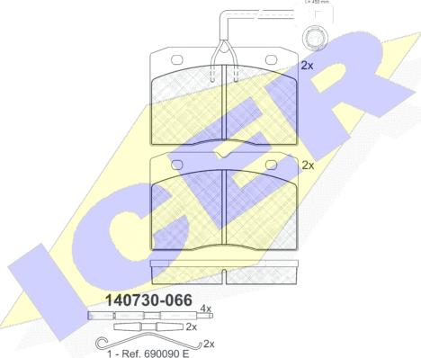 Icer 140730-066 - Kit de plaquettes de frein, frein à disque cwaw.fr