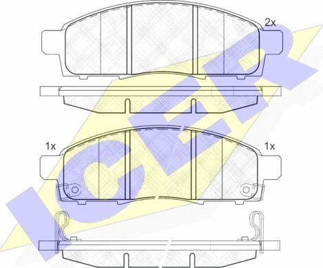 Icer 141966 - Kit de plaquettes de frein, frein à disque cwaw.fr