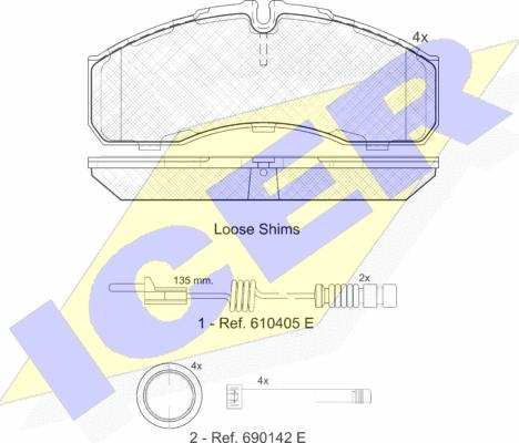 Icer 141499-203 - Kit de plaquettes de frein, frein à disque cwaw.fr