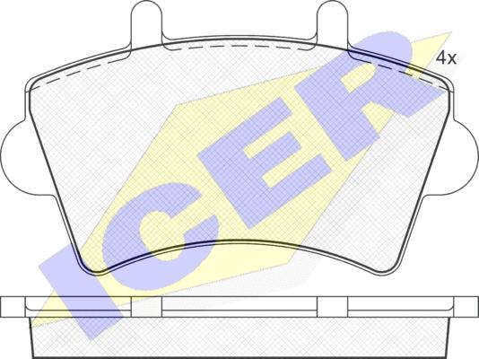 Icer 141442 - Kit de plaquettes de frein, frein à disque cwaw.fr