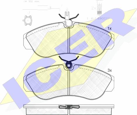 Icer 141054-203 - Kit de plaquettes de frein, frein à disque cwaw.fr