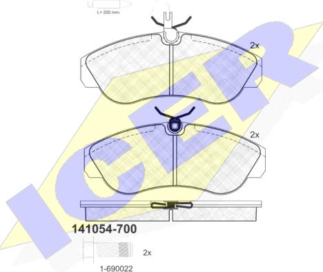 Icer 141054-700 - Kit de plaquettes de frein, frein à disque cwaw.fr